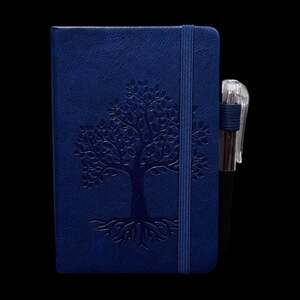 Royal Blue Tree of Life Embossed Small Hardcover Lined Journal with Pen
